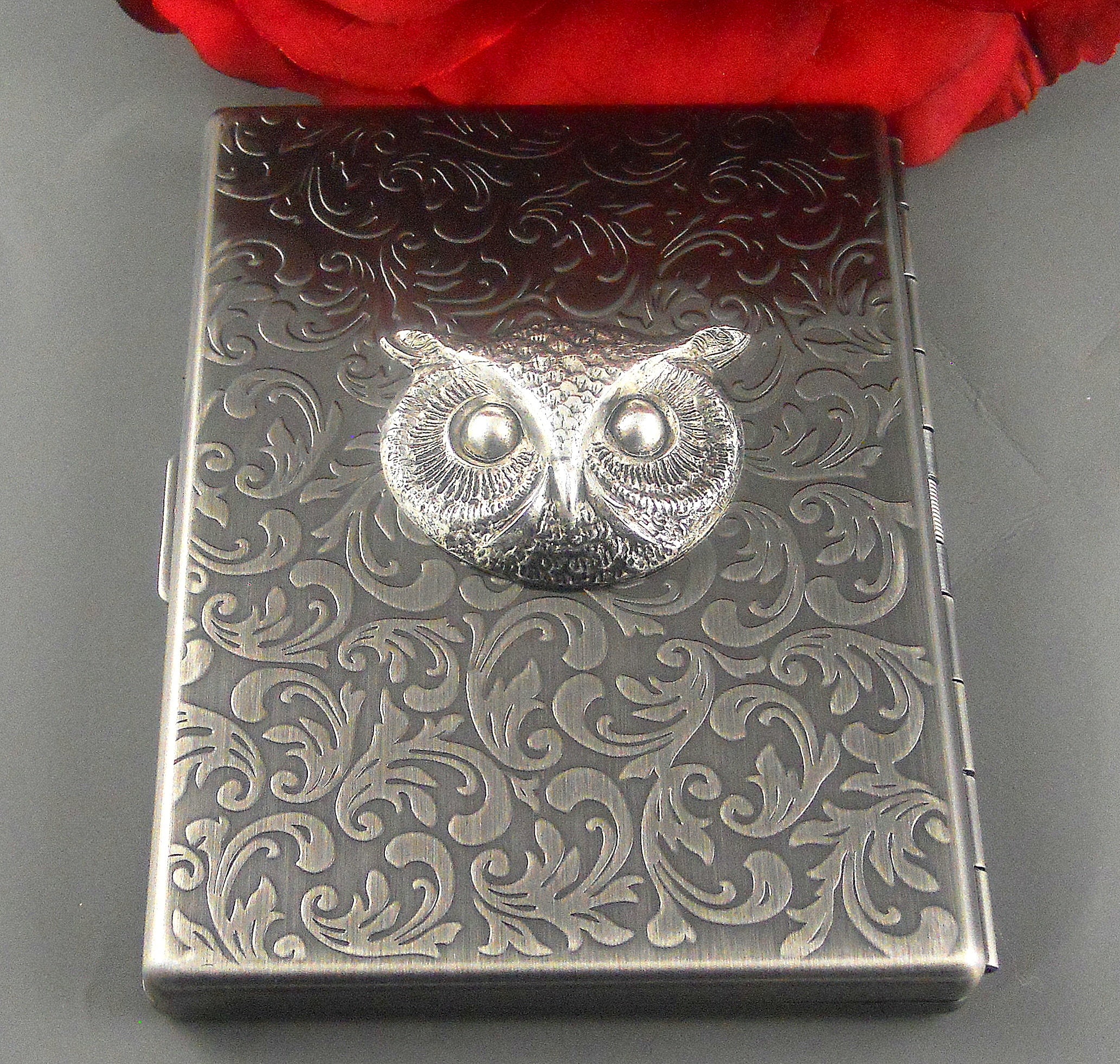 Owl Head Owl Cigarette Case, Silver Owl Cigarette Holder, Owl, Wallet,  Money Holder, Credit Card Holder Steampunk Vintage Inspired