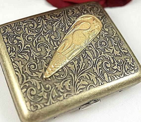 heron cigarettes Art Nouveau Cigarette Case, Bronze Heron Crane, Box Money Holder, Vintage  Victorian Inspired, Art Deco Regular Size Pocket Box