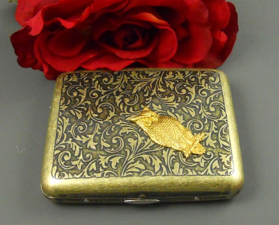 bronze cigarette case Case, Owl, Owl Box Halloween Money Holder, Vintage Victorian Inspired, Regular Size Tobacco Holder Pocket Box Wholesale UNICRAFTALE Cigarette Case Antique