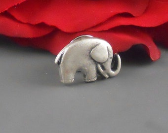 Elephant Tie Pin Baby Elephant Tie Tack Animal Brooch Elephant Brooch Pewter Trunk Gift Men Accessories Mother Father Wife Weddings Her Him