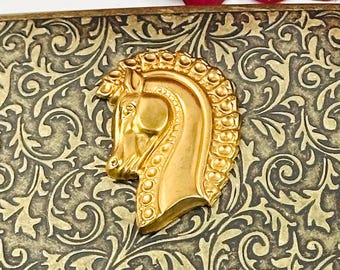 Estuche para cigarrillos de unicornio de latón – Caja coleccionable de bronce, regalo de fantasía, decoración mágica de unicornio