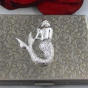Cigarette Case, Mermaid, Wallet, Business Card Case, Gift, Vintage Inspired King Sized Cigarette Holder