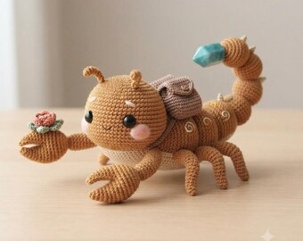 Amigurumi Scorpion Crochet Pattern, Desert Animal Plush Toy Tutorial (PDF)