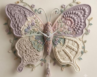 Crochet Butterfly Wall Clock Pattern (PDF Digital Download)