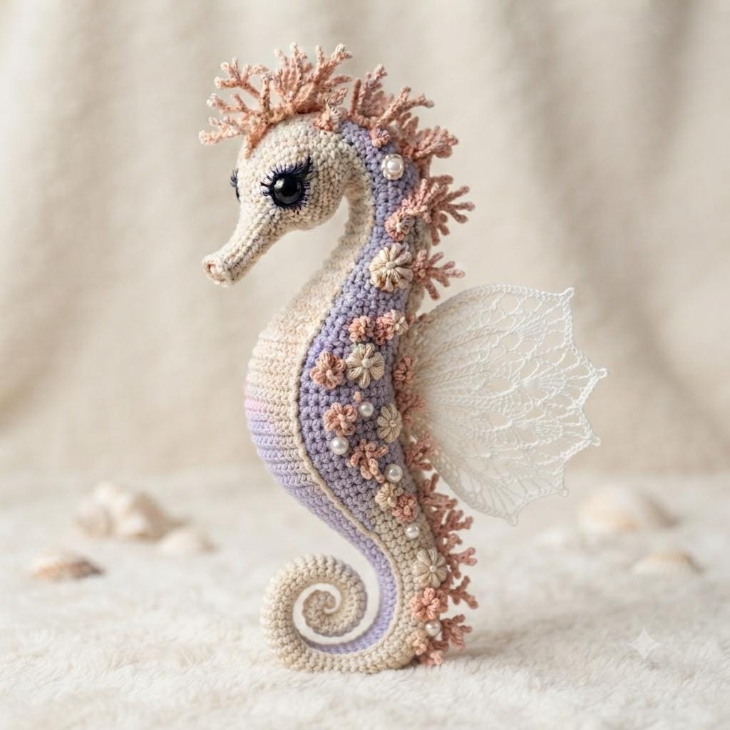 30 Seahorse Crochet Patterns to Make for Ocean-Inspired Gifts, Nursery Decor, and... 21 Coral Seahorse Crochet Pattern