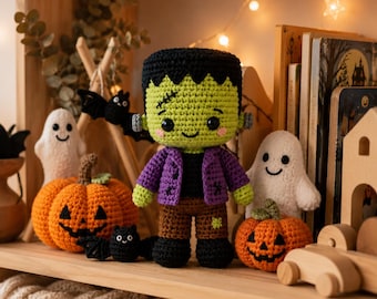 Frankenstein Amigurumi Crochet Pattern PDF | Halloween Doll Plush Tutorial | Cute Monster Toy | Instant Download | DIY Gift