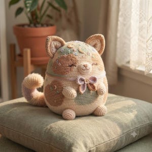 Celestial Patchwork Cat Crochet Pattern, Amigurumi Plush Toy (PDF Download)