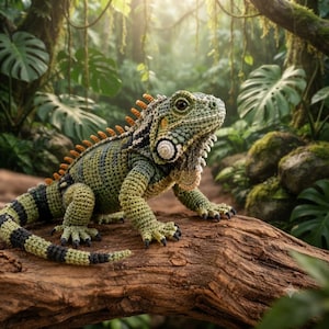 Realistic Iguana Crochet Pattern PDF | Amigurumi Lizard Pattern | Poseable Reptile Toy | Wildlife Crochet | DIY Gift Pattern