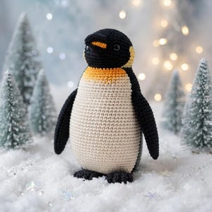 Emperor Penguin Amigurumi Crochet Pattern PDF, Realistic Penguin Plush Pattern, Crochet Animal Toy, Winter Nursery Decor, Digital Download