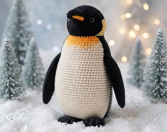 Emperor Penguin Amigurumi Crochet Pattern PDF, Realistic Penguin Plush Pattern, Crochet Animal Toy, Winter Nursery Decor, Digital Download