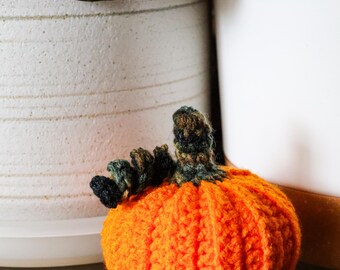 Handmade Bright Orange Crochet Pumpkin