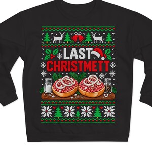 Last Christmett Weihnachtspullover Herren, Lustiger Ugly Christmas Sweater, Mettbrötchen Weihnachts Pullover, Metty Christmas Gift