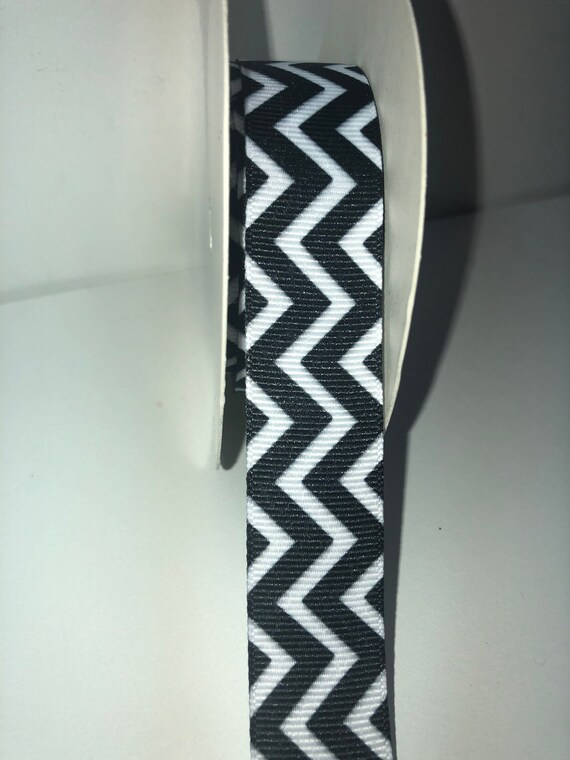 7/8" Black Horizontal Chevron Non-Slip Headband