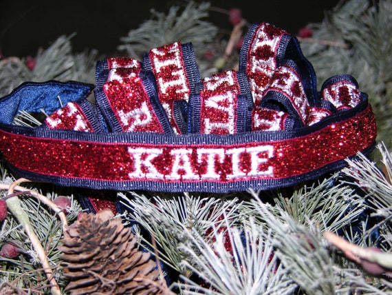 Custom Embroidered Personalized Non-Slip Layered Sparkle Glitter Team Headbands