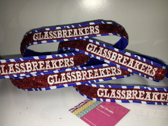USA Olympics Custom Embroidered Personalized Non-Slip Layered Sparkle Glitter ZEBRA Team Headbands