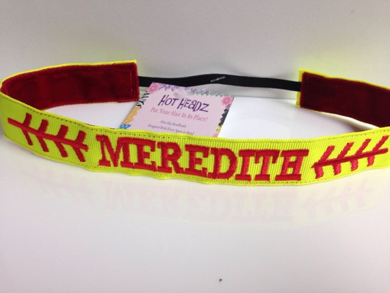 Custom Non-Slip Headband Softball Stitch - ADD YOUR NAME