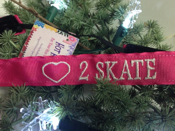 Custom Embroidered Personalized Non-Slip Headband - 7/8" - "HEART" 2 SKATE