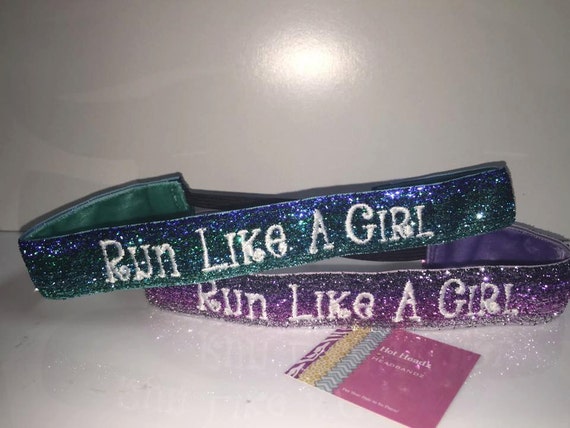 Embroidered Personalized RUN LIKE a GIRL, Running, Girls on the Run, Non-Slip Headband