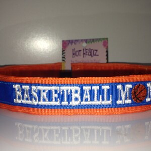 Custom Embroidered Personalized Non-Slip Double Layered Sparkle Glitter with MOM & Sports Emblem Team Headbands image 3