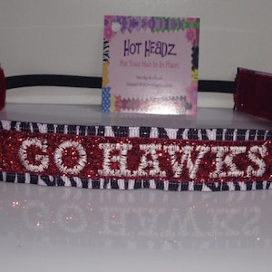 Custom Embroidered GO HAWKS non-slip Headband