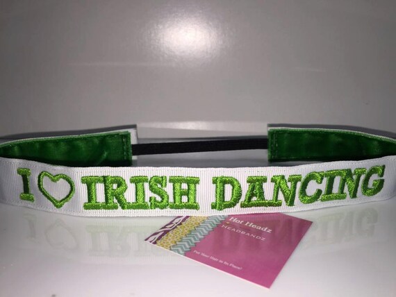 Custom Embroidered Personalized "I LOVE Irish Dancing" Non-Slip Headbands