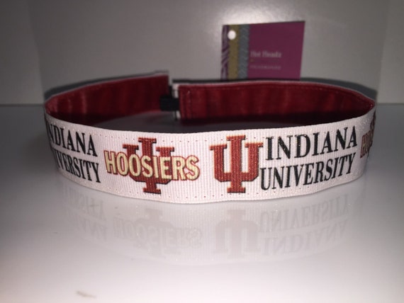 Indiana Inspired University IU Hoosiers Custom Glitter Grosgrain Non-Slip Team Headband