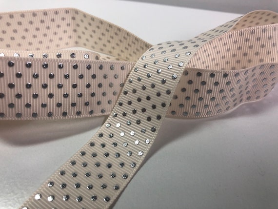 Creme with Silver Polka Dots Non-Slip Headband