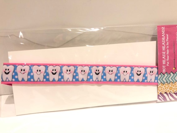 Tooth Teeth Dentist Hygenist 7/8" Non-Slip Headbands
