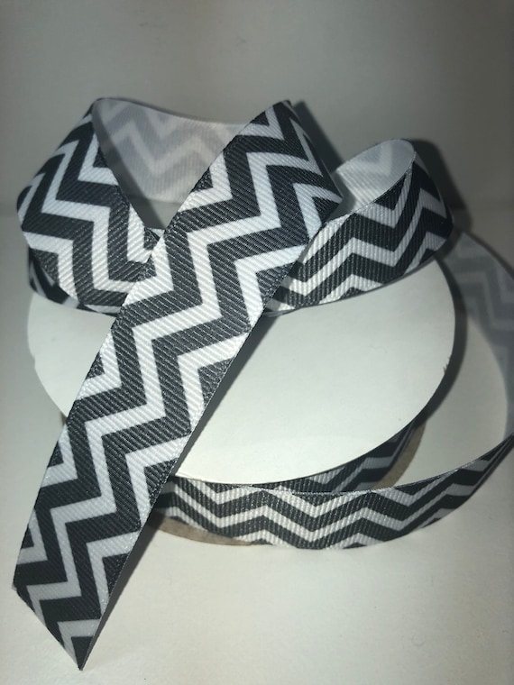 7/8" Gray Horizontal Chevron Non-Slip Headband