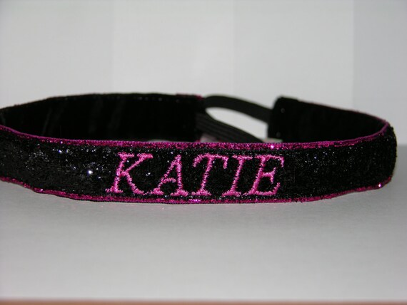 Custom Embroidered Personalized Non-Slip Layered Sparkle Team Headbands