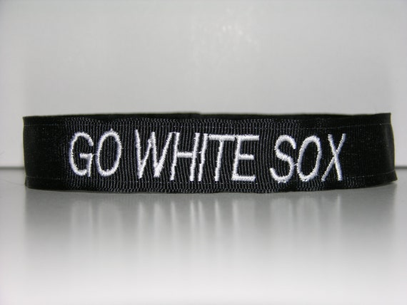Custom Embroidered Personalized Non-Slip WHITE SOX Headbands