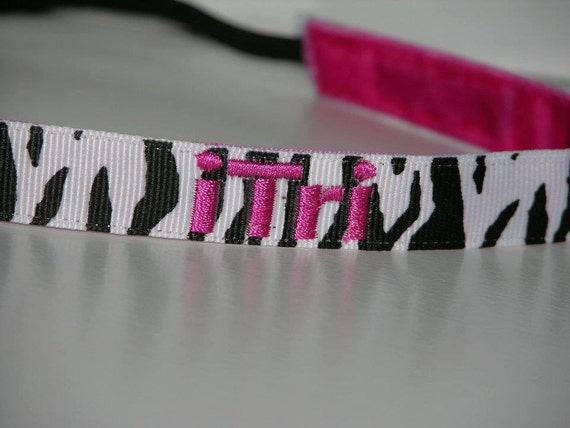 Custom Embroidered Personalized Non-Slip TRIATHLON "iTri" Headband