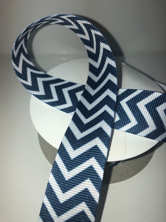 7/8" Navy Chevron Non-Slip Headband