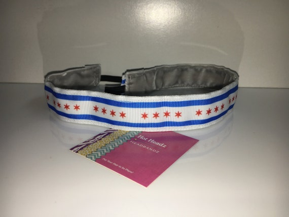 Custom Non-slip headband 7/8 Chicago Flag Inspired
