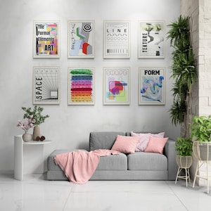 Poster artistici per la classe, poster sugli elementi formali per aule d'arte e insegnanti, modello Canva modificabile