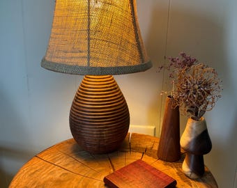 Black walnut hand turned lamp