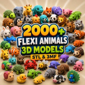 2000+ Flexi Animals 3D Bundle | STL & 3MF Files | Digital Instant Download