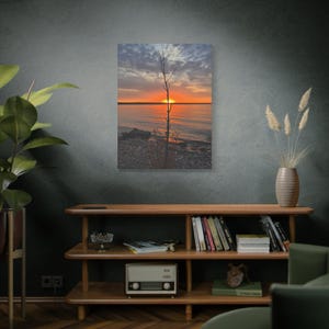 Sunset Over L'Anse Bay - Sunset Canvas Print – Quiet Lakeshore - Corporate Wall Art or Pure Home Living