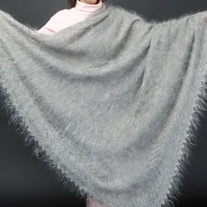 Heavy Warm Orenburg russian Shawl , Downy Goat, Hand - Knitting winter warm Shawl
