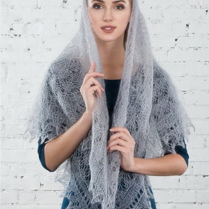 orenburg shawl scarf gray