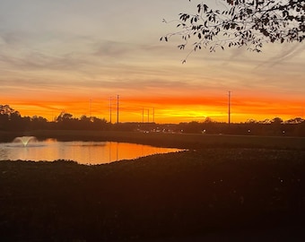 Reston VA Sunset Photography | 3 JPG Digital Downloads | Lake Sunset Wall Art | Northern Virginia Nature Print | October 30, 2024
