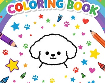 Toy Poodle Coloring Book PDF | 6 Printable Dog Coloring Pages | Instant Digital Download for Kids & Adults | Puppy Coloring Activity
