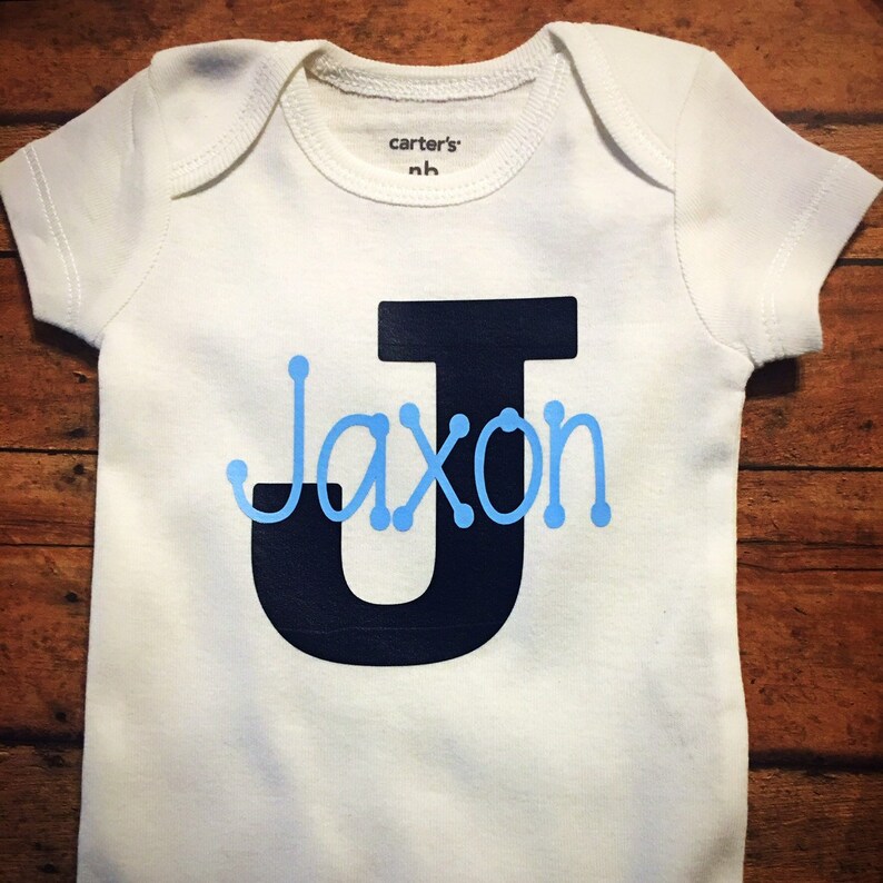 Personalized Initial Name baby bodysuit