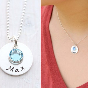 Etsy name necklace with birthstone Clearance