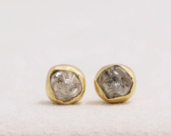Gemstone Nugget Earrings - Raw Gemstone Earrings - Birthstone Earrings - Mothers Day Gift - Emerald - Sapphire - Citrine - Moonstone - Ruby