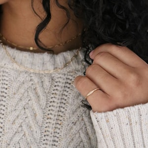 Stacking Gold Rings - Signet Ring - Dainty Name Rings - Stacking Name Ring - Gold Initial Ring - Personalized Ring Stack for Mom