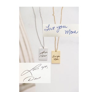 Handwriting Necklace - Signature Necklace - Remembrance Necklace - Sympathy Gift - Charm Necklace - Personalized Gift For Her
