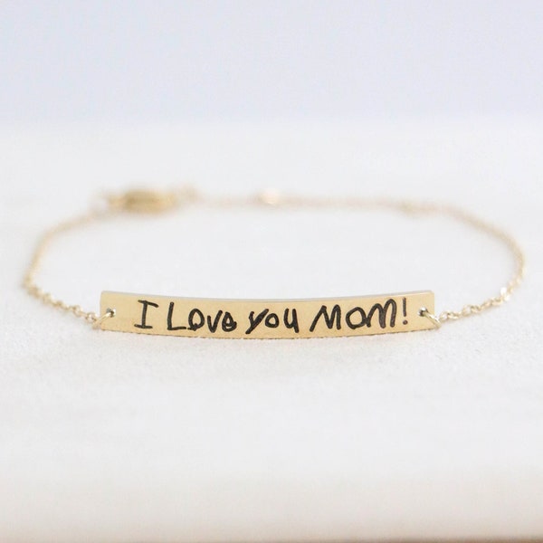 Handwriting Bracelet - Mothers Day Gift Personalized - Stacking Bracelet - Actual Handwriting Jewelry - Remembrance Bracelet - Gift For Her