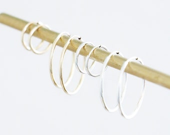 Hoop Earrings - Huggie Hoops - Lightweight Hoops - Everyday Hoop Earrings- Endless Hoops - Infinity Hoops - Large Hoop Earrings