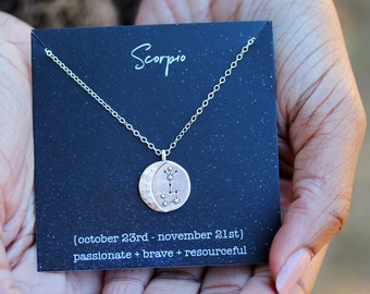 Constellation Necklace - Zodiac Jewelry - Birthday Gift - Constellation Charm Necklace- Aquarius - Virgo - Leo - Libra - Scorpio - Pisces
